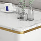 Glam Rectangle Cocktail Table with Marble Top and 1 Drawer and 1 Shelf Clearhalo 'Coffee & Accent Tables' 'Coffee Tables' 'coffee_tables' 'furn' 'furn_coffee_tables' 'Furniture' 'Living Room Furniture' 6396900