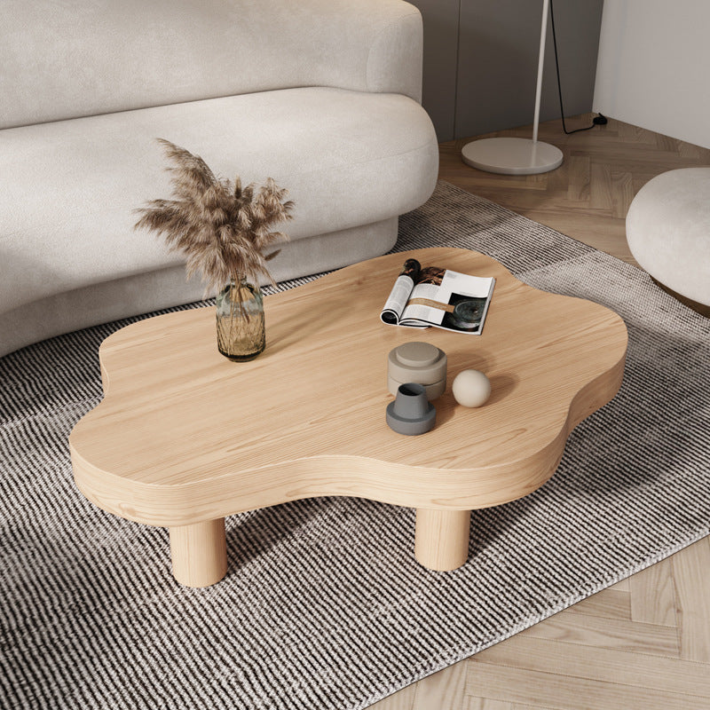 Scandinavian Free Form Cocktail Coffee 3 Legs Wood Coffee Table Clearhalo 'Coffee & Accent Tables' 'Coffee Tables' 'coffee_tables' 'furn' 'furn_coffee_tables' 'Furniture' 'Living Room Furniture' 6396907