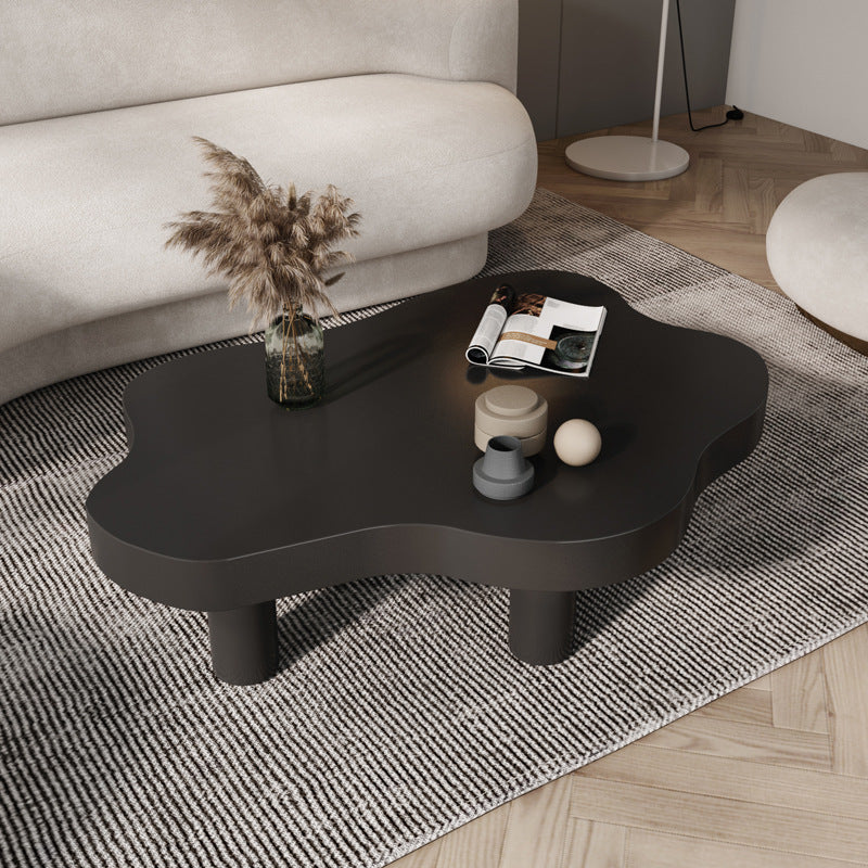 Scandinavian Free Form Cocktail Coffee 3 Legs Wood Coffee Table Black Clearhalo 'Coffee & Accent Tables' 'Coffee Tables' 'coffee_tables' 'furn' 'furn_coffee_tables' 'Furniture' 'Living Room Furniture' 6396908