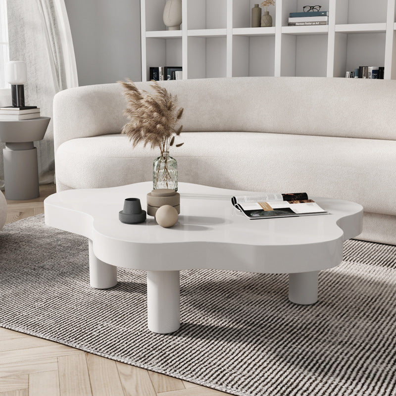 Scandinavian Free Form Cocktail Coffee 3 Legs Wood Coffee Table White Clearhalo 'Coffee & Accent Tables' 'Coffee Tables' 'coffee_tables' 'furn' 'furn_coffee_tables' 'Furniture' 'Living Room Furniture' 6396909