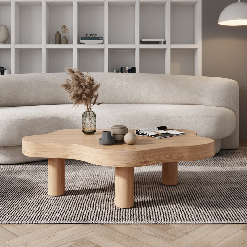 Scandinavian Free Form Cocktail Coffee 3 Legs Wood Coffee Table Natural Clearhalo 'Coffee & Accent Tables' 'Coffee Tables' 'coffee_tables' 'furn' 'furn_coffee_tables' 'Furniture' 'Living Room Furniture' 6396910