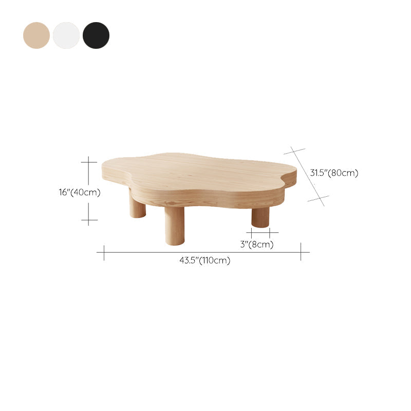 Scandinavian Free Form Cocktail Coffee 3 Legs Wood Coffee Table Clearhalo 'Coffee & Accent Tables' 'Coffee Tables' 'coffee_tables' 'furn' 'furn_coffee_tables' 'Furniture' 'Living Room Furniture' 6396919