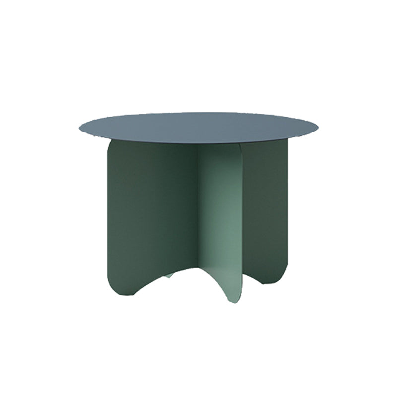 Mid-Century Modern Round Coffee Table with Iron Top and 4 Legs Clearhalo 'Coffee & Accent Tables' 'Coffee Tables' 'coffee_tables' 'furn' 'furn_coffee_tables' 'Furniture' 'Living Room Furniture' 6396924