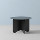 Mid-Century Modern Round Coffee Table with Iron Top and 4 Legs 22"L x 22"W x 15"H Black Clearhalo 'Coffee & Accent Tables' 'Coffee Tables' 'coffee_tables' 'furn' 'furn_coffee_tables' 'Furniture' 'Living Room Furniture' 6396933