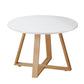 Table basse ronde en bois de style moderne, table de cocktail à pieds croisés