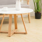 Table basse ronde en bois de style moderne, table de cocktail à pieds croisés
