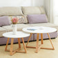 Table basse ronde en bois de style moderne, table de cocktail à pieds croisés