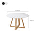 Table basse ronde en bois de style moderne, table de cocktail à pieds croisés