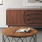 17.7" H Wood Round Top Coffee Table, Metal Frame Base Cocktail Table Clearhalo 'Coffee & Accent Tables' 'Coffee Tables' 'coffee_tables' 'furn' 'furn_coffee_tables' 'Furniture' 'Living Room Furniture' 6396976