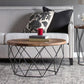 17.7" H Wood Round Top Coffee Table, Metal Frame Base Cocktail Table Clearhalo 'Coffee & Accent Tables' 'Coffee Tables' 'coffee_tables' 'furn' 'furn_coffee_tables' 'Furniture' 'Living Room Furniture' 6396980