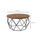 17.7" H Wood Round Top Coffee Table, Metal Frame Base Cocktail Table Clearhalo 'Coffee & Accent Tables' 'Coffee Tables' 'coffee_tables' 'furn' 'furn_coffee_tables' 'Furniture' 'Living Room Furniture' 6396983