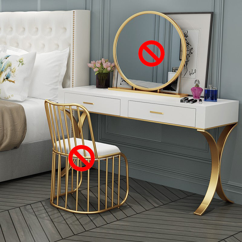 15.74" Wide Bedroom Dressing Table in White Make-up Vanity with 4 Drawers