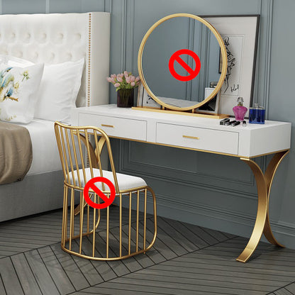 15.74" Wide Bedroom Dressing Table in White Make-up Vanity with 4 Drawers