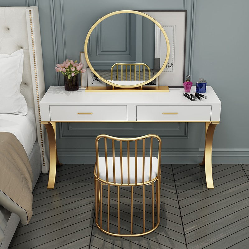 15.74" Wide Bedroom Dressing Table in White Make-up Vanity with 4 Drawers