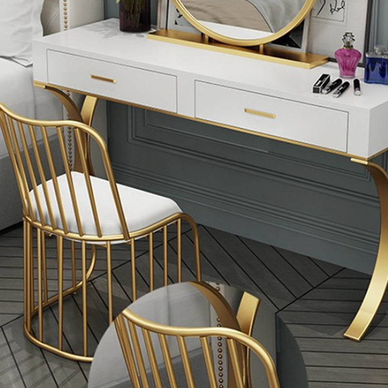 15.74" Wide Bedroom Dressing Table in White Make-up Vanity with 4 Drawers