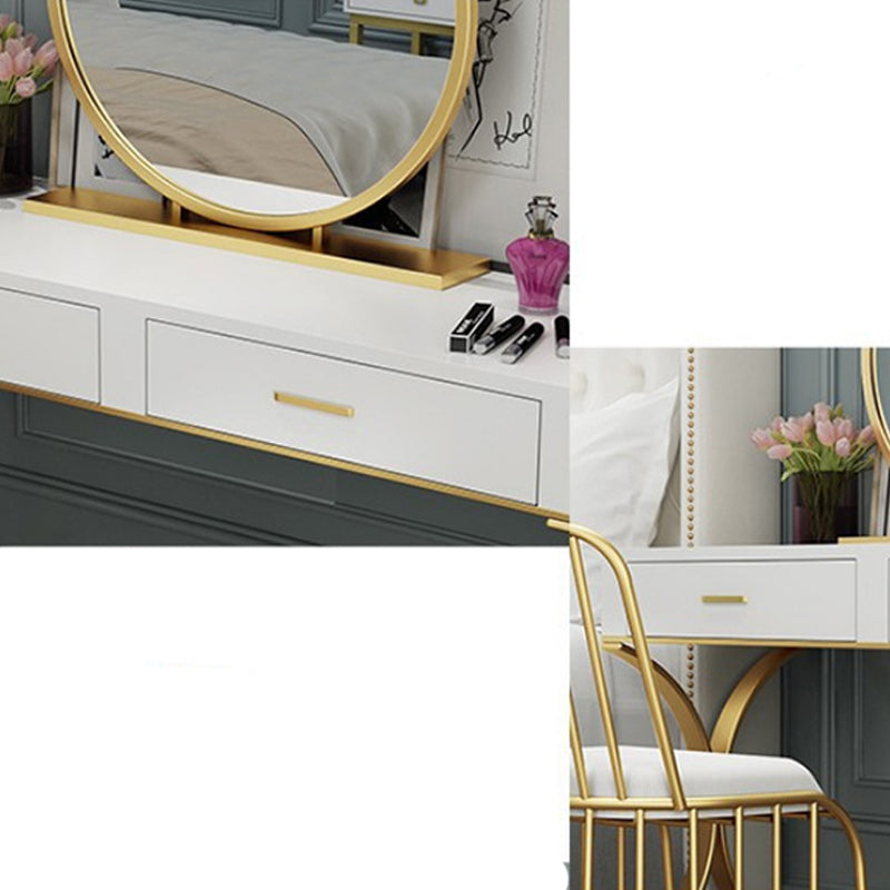 15.74" Wide Bedroom Dressing Table in White Make-up Vanity with 4 Drawers