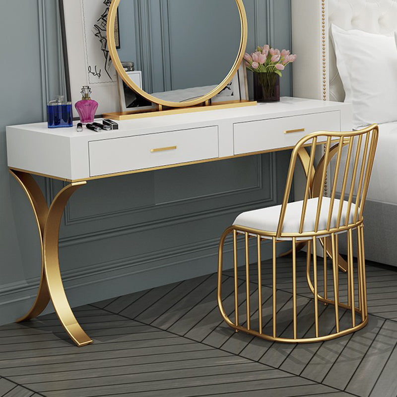 15.74" Wide Bedroom Dressing Table in White Make-up Vanity with 4 Drawers