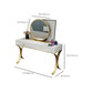 15.74" Wide Bedroom Dressing Table in White Make-up Vanity with 4 Drawers
