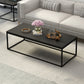 17.7" Tall Wooden Rectangle Top Coffee Table Iron Frame Base Cocktail Table Black Clearhalo 'Coffee & Accent Tables' 'Coffee Tables' 'coffee_tables' 'furn' 'furn_coffee_tables' 'Furniture' 'Living Room Furniture' 6397004