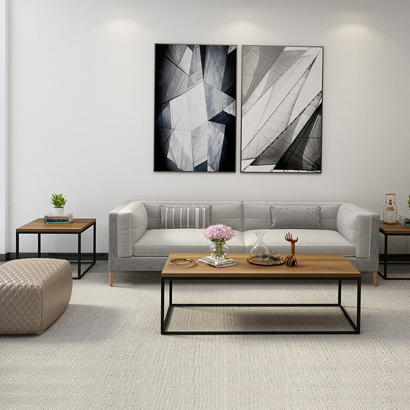 17.7" Tall Wooden Rectangle Top Coffee Table Iron Frame Base Cocktail Table Clearhalo 'Coffee & Accent Tables' 'Coffee Tables' 'coffee_tables' 'furn' 'furn_coffee_tables' 'Furniture' 'Living Room Furniture' 6397007