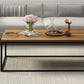 17.7" Tall Wooden Rectangle Top Coffee Table Iron Frame Base Cocktail Table Clearhalo 'Coffee & Accent Tables' 'Coffee Tables' 'coffee_tables' 'furn' 'furn_coffee_tables' 'Furniture' 'Living Room Furniture' 6397012