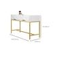 Glam Wood Vanity Table in White 31.5" H Dressing Table with Mirror and Stool