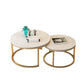 Glam Round Nesting Coffee Table with Marble Top and Metal Base