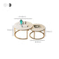Glam Round Nesting Coffee Table with Marble Top and Metal Base