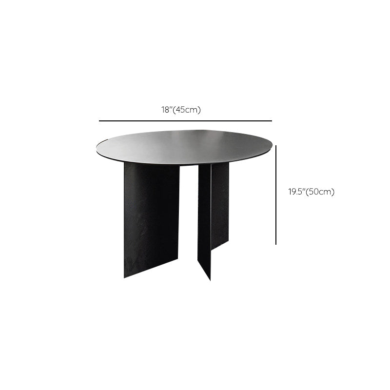 Abstract Coffee Table Black Round Metal Coffee Cocktail Table
