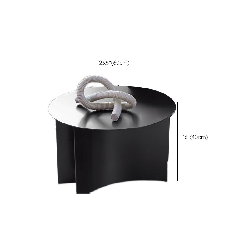 Abstract Coffee Table Black Round Metal Coffee Cocktail Table