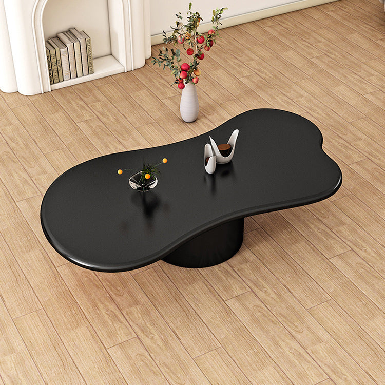 Scandinavian Free Form Coffee Table with Pedestal Base in Solid Wood Clearhalo 'Coffee & Accent Tables' 'Coffee Tables' 'coffee_tables' 'furn' 'furn_coffee_tables' 'Furniture' 'Living Room Furniture' 6397133