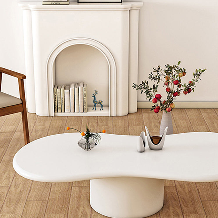 Scandinavian Free Form Coffee Table with Pedestal Base in Solid Wood Clearhalo 'Coffee & Accent Tables' 'Coffee Tables' 'coffee_tables' 'furn' 'furn_coffee_tables' 'Furniture' 'Living Room Furniture' 6397135