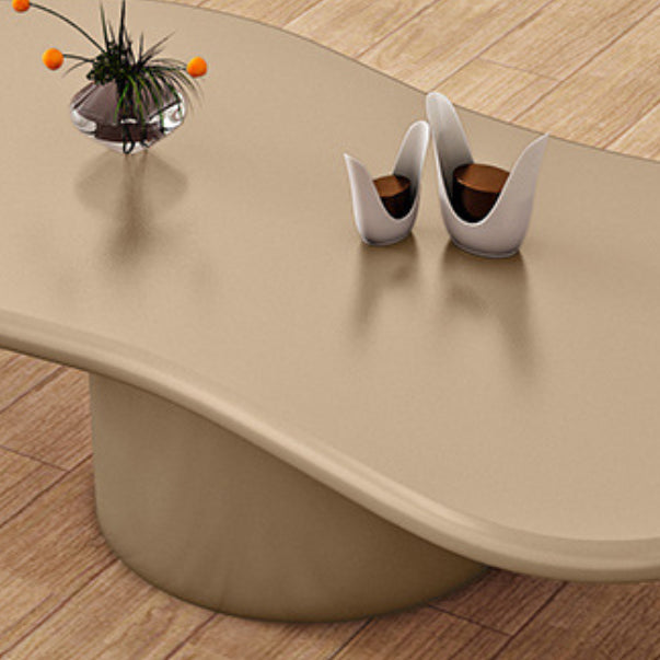 Scandinavian Free Form Coffee Table with Pedestal Base in Solid Wood Clearhalo 'Coffee & Accent Tables' 'Coffee Tables' 'coffee_tables' 'furn' 'furn_coffee_tables' 'Furniture' 'Living Room Furniture' 6397136