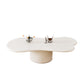 Scandinavian Free Form Coffee Table with Pedestal Base in Solid Wood White Clearhalo 'Coffee & Accent Tables' 'Coffee Tables' 'coffee_tables' 'furn' 'furn_coffee_tables' 'Furniture' 'Living Room Furniture' 6397144