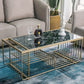 Table basse Frame Table de cocktail en marbre Glam avec étagère