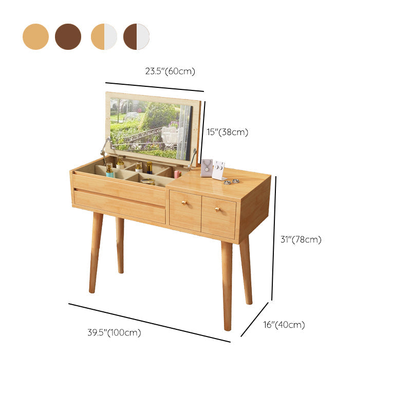 Tavolo da letto moderno da letto da letto in legno massiccio vanità trucco