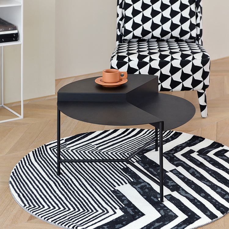 Round Iron Coffee Table 17.71" High 3 Legs Coffee Cocktail Table Black Clearhalo 'Coffee & Accent Tables' 'Coffee Tables' 'coffee_tables' 'furn' 'furn_coffee_tables' 'Furniture' 'Living Room Furniture' 6397188