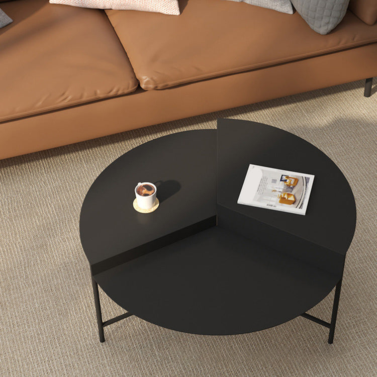 Round Iron Coffee Table 17.71" High 3 Legs Coffee Cocktail Table Clearhalo 'Coffee & Accent Tables' 'Coffee Tables' 'coffee_tables' 'furn' 'furn_coffee_tables' 'Furniture' 'Living Room Furniture' 6397189