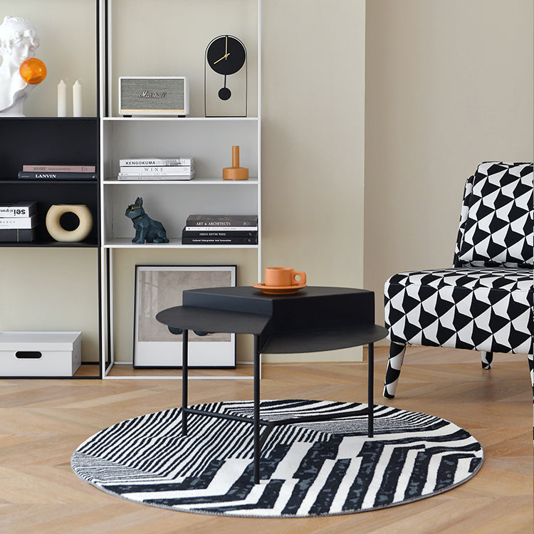 Round Iron Coffee Table 17.71" High 3 Legs Coffee Cocktail Table Clearhalo 'Coffee & Accent Tables' 'Coffee Tables' 'coffee_tables' 'furn' 'furn_coffee_tables' 'Furniture' 'Living Room Furniture' 6397198