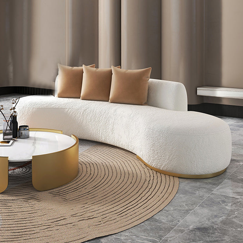 Sofá de tela moderno de 1/2/3/3/4-plaza de tela moderno en blanco en blanco