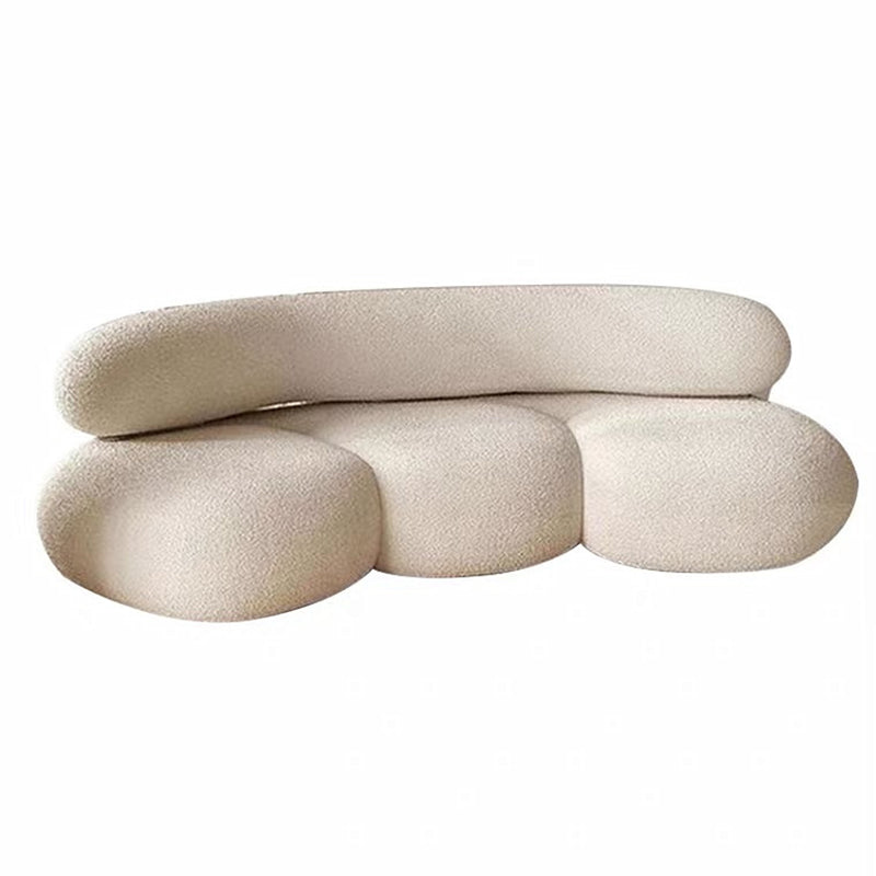 Beige Modern Fabric Sofa 27.95" High Armless Sofa for Living Room 71"L x 33.5"W x 28"H Wool Clearhalo 'furn' 'furn_sofas' 'Furniture' 'Living Room Furniture' 'Sofa' 'sofas' 6397224