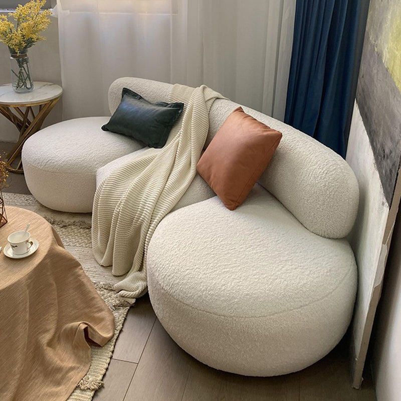 Beige Modern Fabric Sofa 27.95" High Armless Sofa for Living Room Clearhalo 'furn' 'furn_sofas' 'Furniture' 'Living Room Furniture' 'Sofa' 'sofas' 6397230