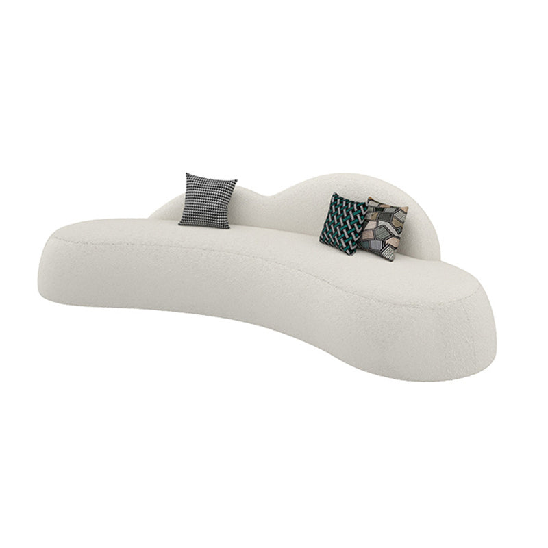 Modern fabric Curved Sofa Armless Sofa with 2 Pillows for Living Room