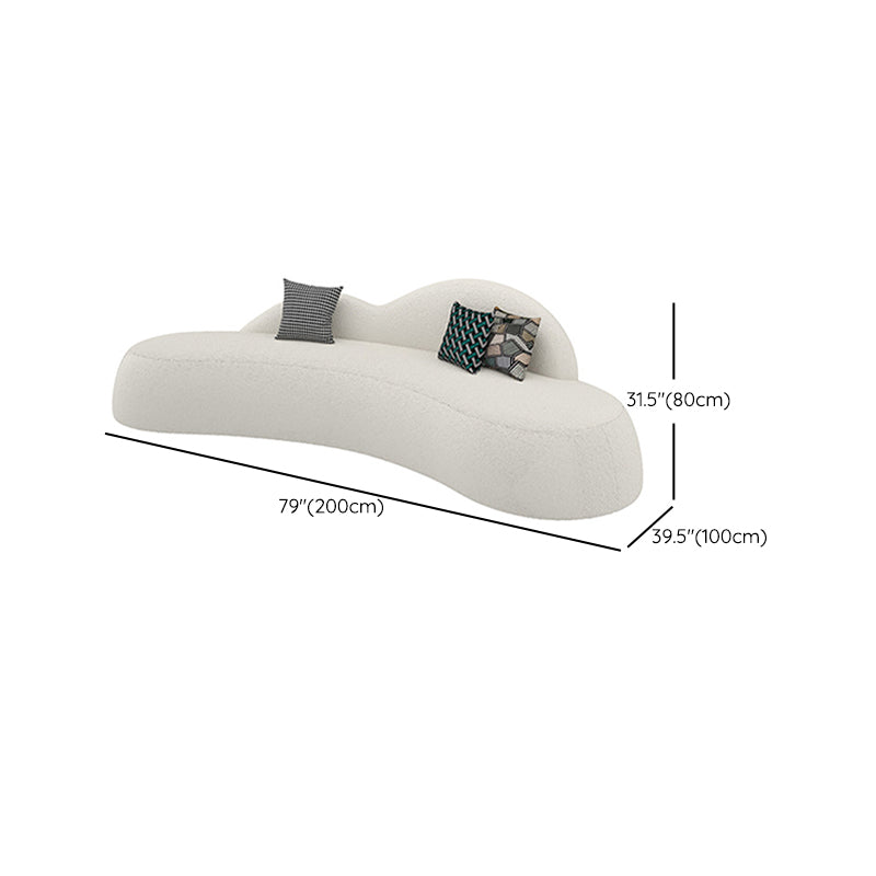 Modern fabric Curved Sofa Armless Sofa with 2 Pillows for Living Room