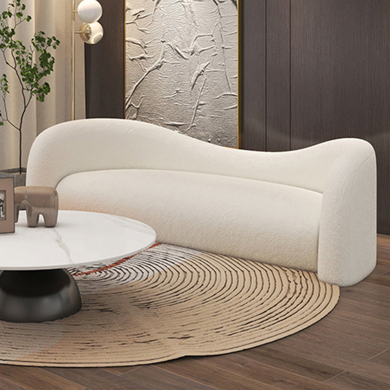 Sofá de brazo inclinado para el brazo curvo contemporáneo de lana para la sala de estar