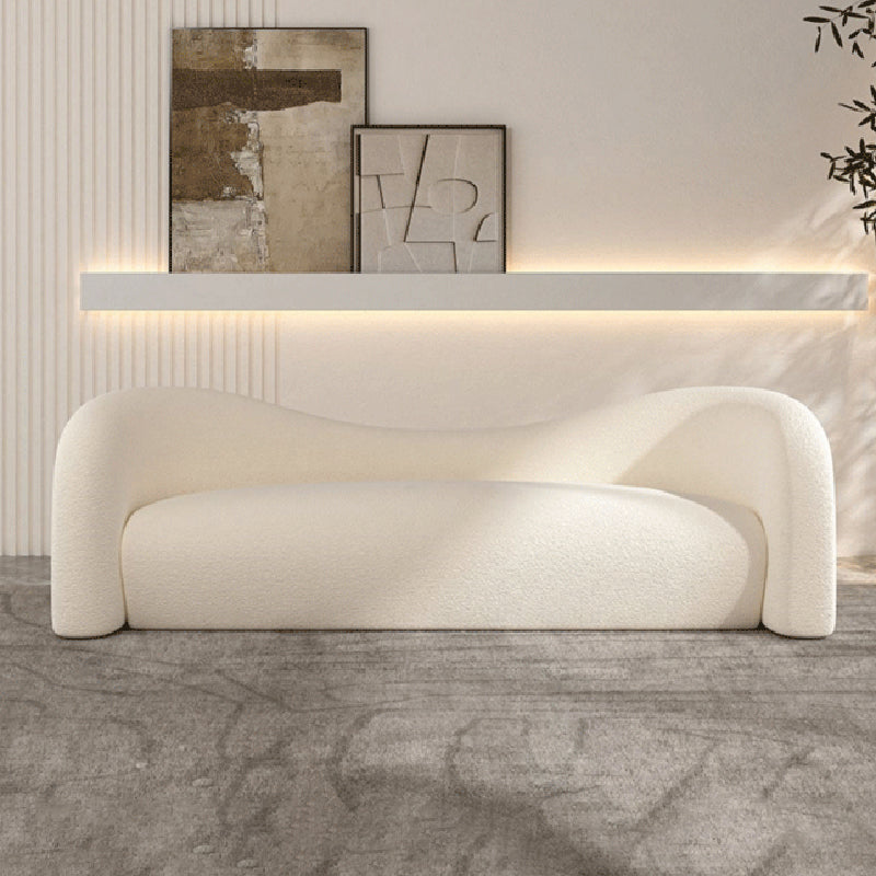 Sofá de brazo inclinado para el brazo curvo contemporáneo de lana para la sala de estar