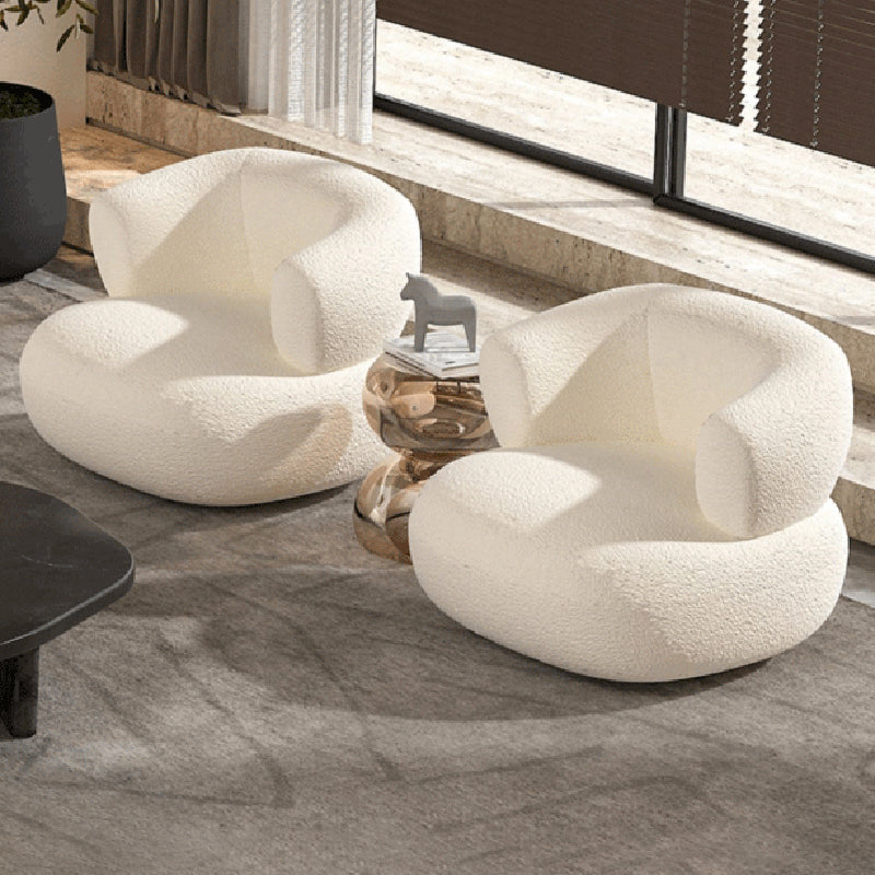 Sofá de brazo inclinado para el brazo curvo contemporáneo de lana para la sala de estar