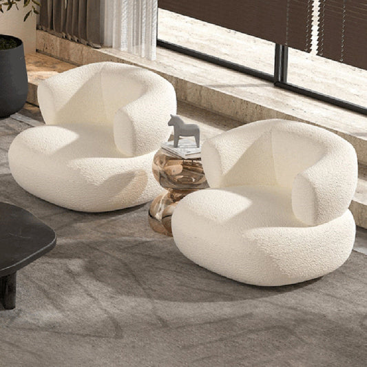 Wolle zeitgenössisches gebogenes Sofa abgenähtes Armsofa für Wohnzimmer