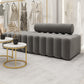 Gray Modern Velvet Sofa 16.92" High Armless 3/4/5-seater Sofa Clearhalo 'furn' 'furn_sofas' 'Furniture' 'Living Room Furniture' 'Sofa' 'sofas' 6397304
