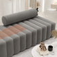 Gray Modern Velvet Sofa 16.92" High Armless 3/4/5-seater Sofa Clearhalo 'furn' 'furn_sofas' 'Furniture' 'Living Room Furniture' 'Sofa' 'sofas' 6397308